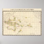 オセアニアの組立地図 ポスター (正面)