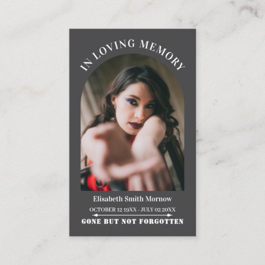 オセアニアシンプル葬儀記念祈りの言葉フォトカード 名刺 (正面)