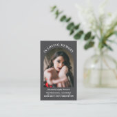 オセアニアシンプル葬儀記念祈りの言葉フォトカード 名刺 (スタンド正面)