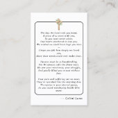 オセアニアシンプル葬儀記念祈りの言葉フォトカード 名刺 (裏面)