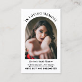 オセアニアシンプル葬儀記念祈りの言葉フォトカード 名刺 (正面)