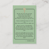 オセアニアシンプル葬儀記念祈りの言葉フォトカード 名刺 (裏面)