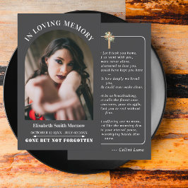 オセアニアシンプル葬儀記念祈りの言葉フォトカード 名刺