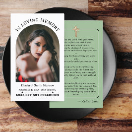 オセアニアシンプル葬儀記念祈りの言葉フォトカード 名刺