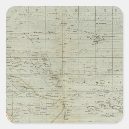 オセアニア地図 スクエアシール (正面)