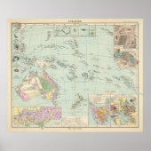 オセアニエン – オセアニアの地図 ポスター (正面)