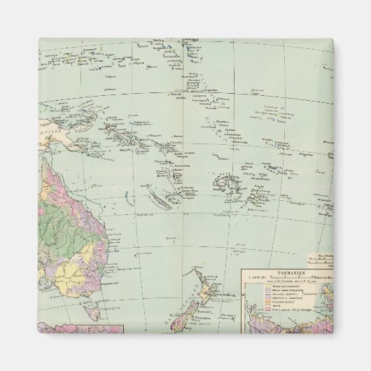 オセアニエン – オセアニアの地図 マグネット (正面)