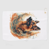 オセアニックエレガンスのドイツの羊飼い ゴルフタオル (横)