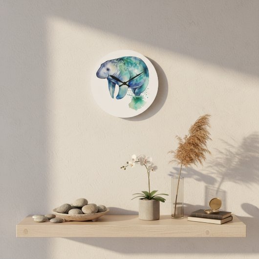 オセアニック ウィスパー マナティー ラージ壁時計
