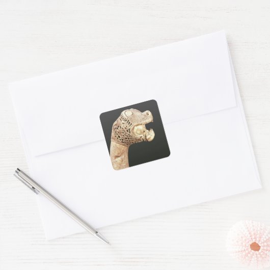 オセベルクで見つかったバイキングロング船の船首。 スクエアシール (封筒)