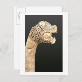 オセベルクで見つかったバイキングロング船の船首。 ポストカード (正面/裏面)