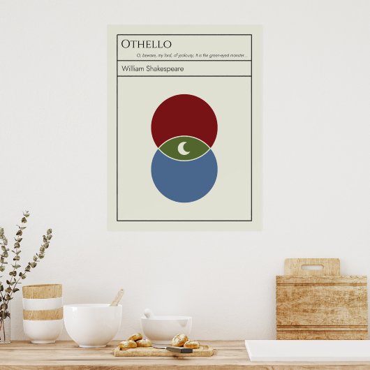 オセロシェイクスピアのミニマル抽象芸術アートデザイン ポスター (キッチン)