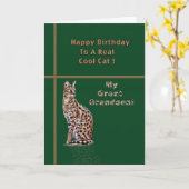 オセロットが付いているひ孫のバースデー・カード カード (黄色い花)