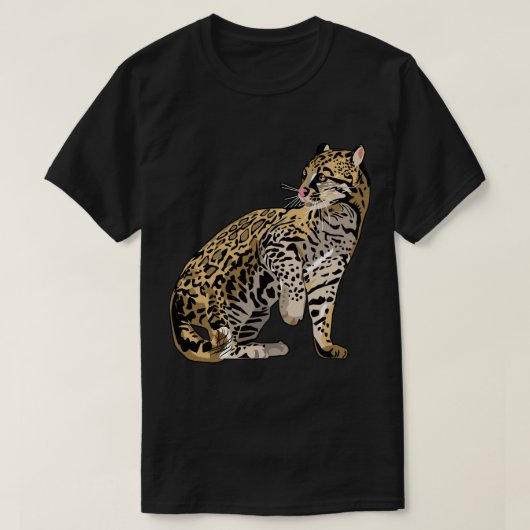 オセロットの野生猫の野生の生命Tシャツ Tシャツ (デザイン正面)