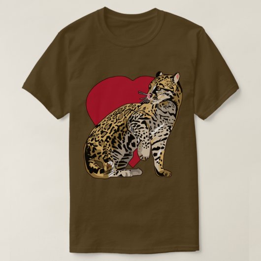 オセロットの野生猫の野生の生命Tシャツ Tシャツ (デザイン正面)