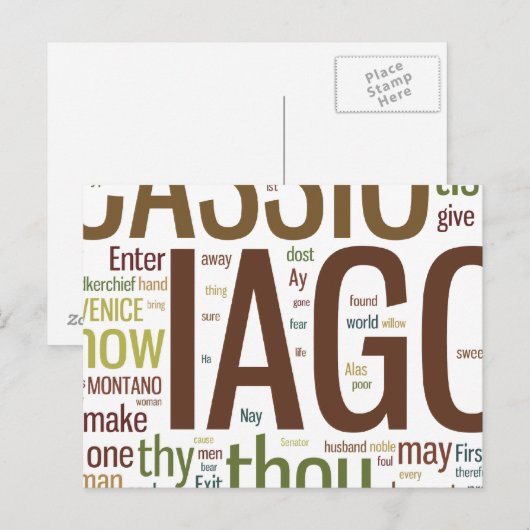 オセロ語モザイク ポストカード (正面/裏面)