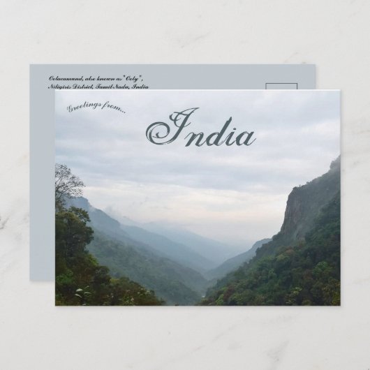 オタカムントオティタミルナードインド ポストカード (正面/裏面)