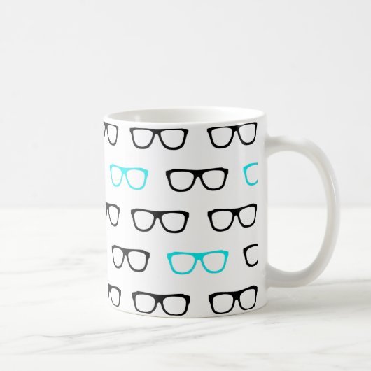 オタクっぽい眼鏡 青 オタク コーヒーマグカップ (右)