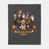 オタクなハロウィーン スケルトン おばけ フリースブランケット (正面)