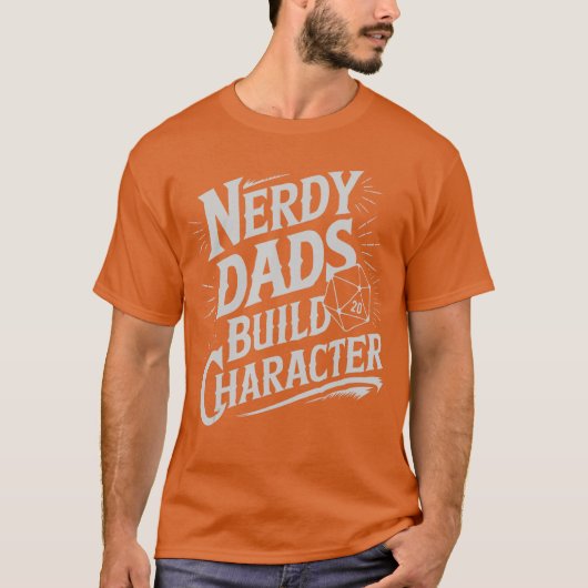 オタクなパパは人格を築く RPGサイコロ ファーザーハumor f Tシャツ (正面)