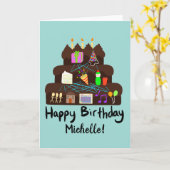 オタクな誕生日ニューラルネットワーク カード (黄色い花)