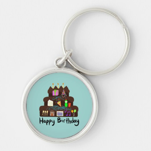 オタクな誕生日ニューラルネットワーク キーホルダー (正面)