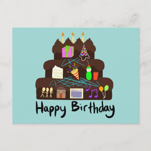 オタクな誕生日ニューラルネットワーク ポストカード (正面)