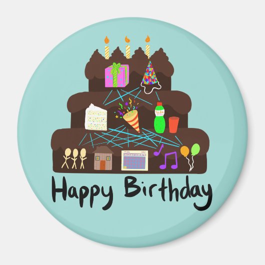 オタクな誕生日ニューラルネットワーク マグネット (正面)