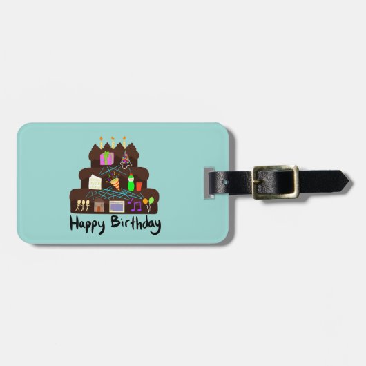 オタクな誕生日ニューラルネットワーク ラゲッジタグ (正面横)
