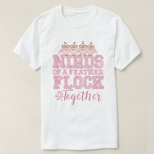 オタクな鳥 羽の生えたおバカな仲間たち Tシャツ (デザイン正面)