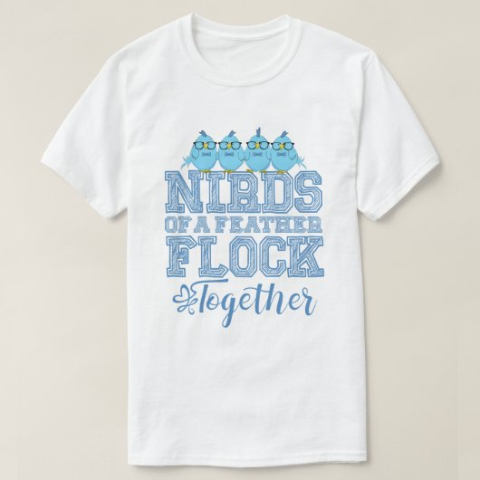 オタクな鳥 羽の生えたオタクは集まる Tシャツ (デザイン正面)