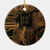 オタクのためのPCBオレンジ電子回路基板 セラミックオーナメント (裏面)