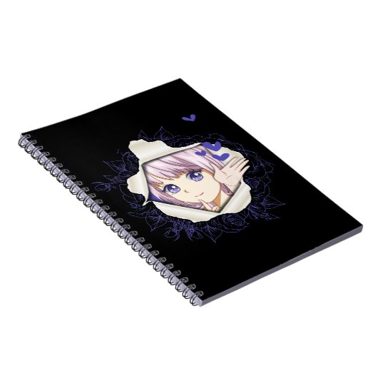 オタクアニメガールかわいいハートかわいいマンガ ノートブック (右側)