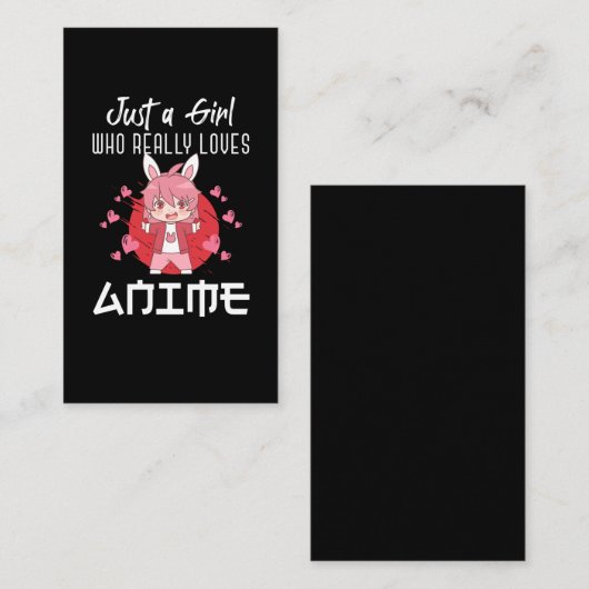 オタクガールラブアニメマンガ日本の漫画ファン 名刺 (正面/裏面)