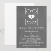 オタクメガネ 黒板 Save the Date 招待状 (正面/裏面)