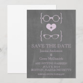 オタクメガネ 黒板 Save the Date 招待状 (正面/裏面)