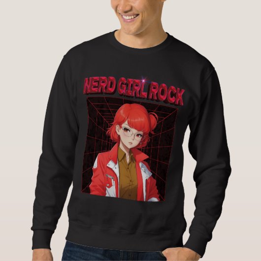 オタクロックガールTシャツ スウェットシャツ (正面)