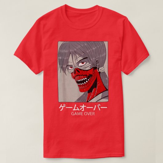 オタク日本アニメ日本の悪魔怪獣グラフィックアー Tシャツ (デザイン正面)