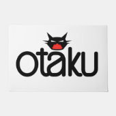 オタク猫の面白いスローガン ドアマット (正面)