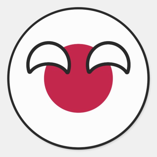 オタク系のおもしろい日本カントリー国旗 ラウンドシール (正面)