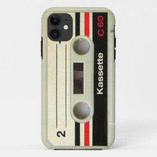 オタク系ので真面目な80年代カセットレトロのカセットテープ iPhone 11 ケース