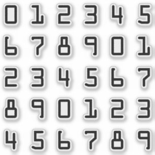 オタク系のなコンピュータスタイルのディジット/数/数字 シール