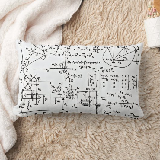 オタク系のな数学の数学の白黒 ランバークッション (ブランケット)