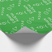 オタク系のな顔文字のクリスマスのパターン（の模様が）あるな緑 ラッピングペーパー (角)