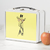 オタク系のキリン頭が切れるアフリカ動物 メタルランチボックス (インサイチュ)