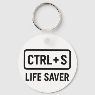 オタク系のキーチェーン – 「CTRL + Sライフセーバー」デザイン キーホルダー