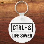 オタク系のキーチェーン – 「CTRL + Sライフセーバー」デザイン キーホルダー (正面)