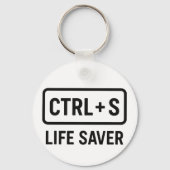 オタク系のキーチェーン – 「CTRL + Sライフセーバー」デザイン キーホルダー (裏面)