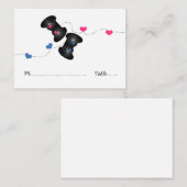 オタク系のゲーマーの座席表が暗い（青/ピンク） プレイスカード (正面/裏面)