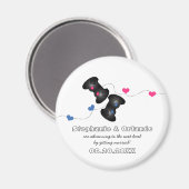 オタク系のゲーマーは日付をマグネットの濃い色（青/ピンク）で保存 マグネット (正面/裏面)